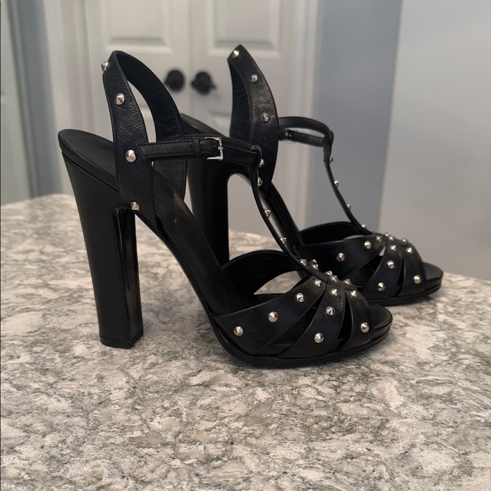 Gucci Black Studded Heels - Picture 2 of 5